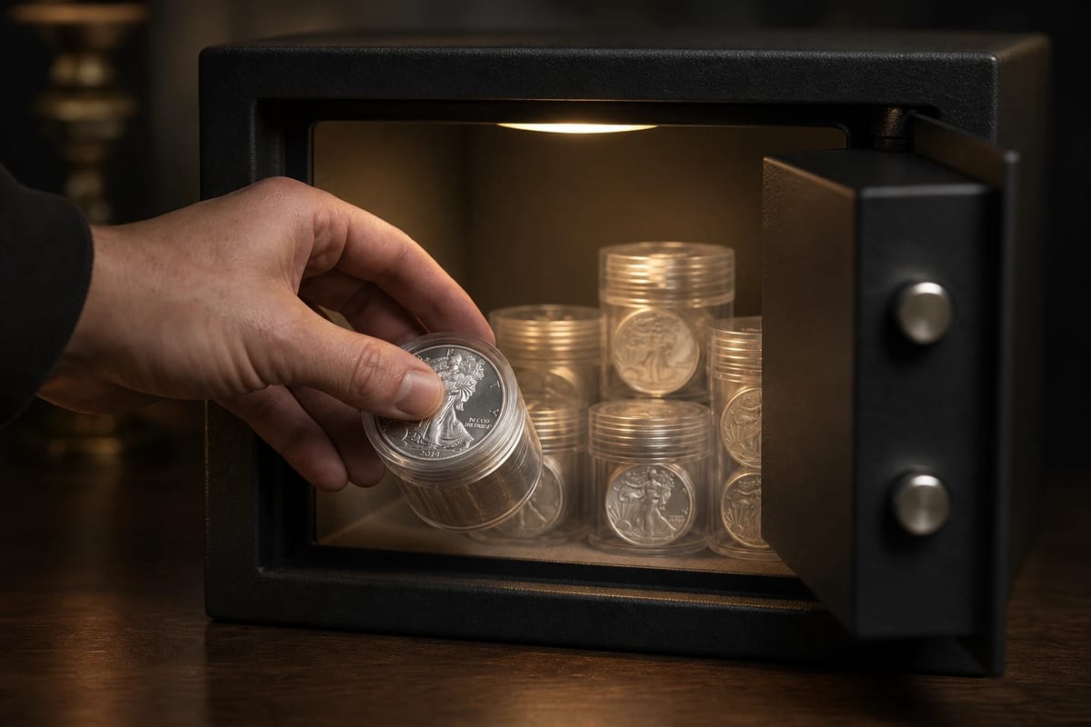 Quietly adding a tube of silver to the safe