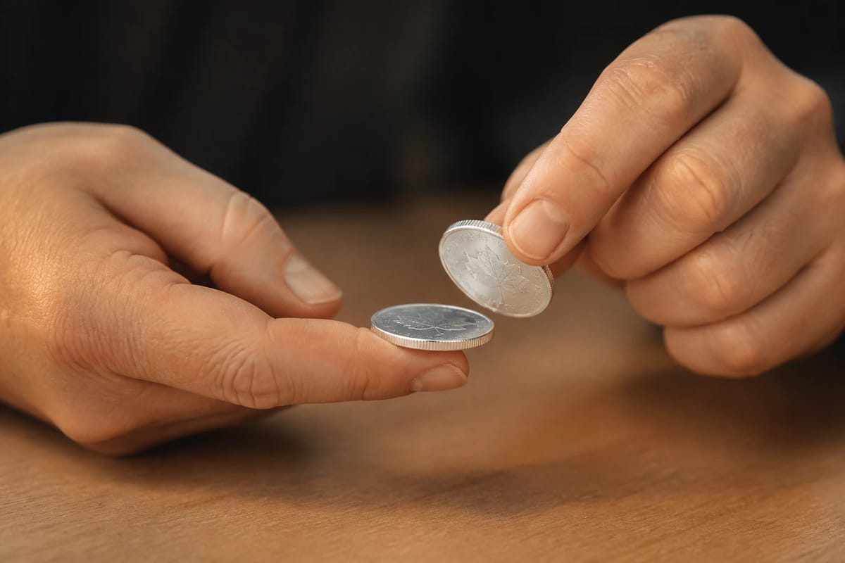 The ping test: striking a balanced coin's edge with another coin
