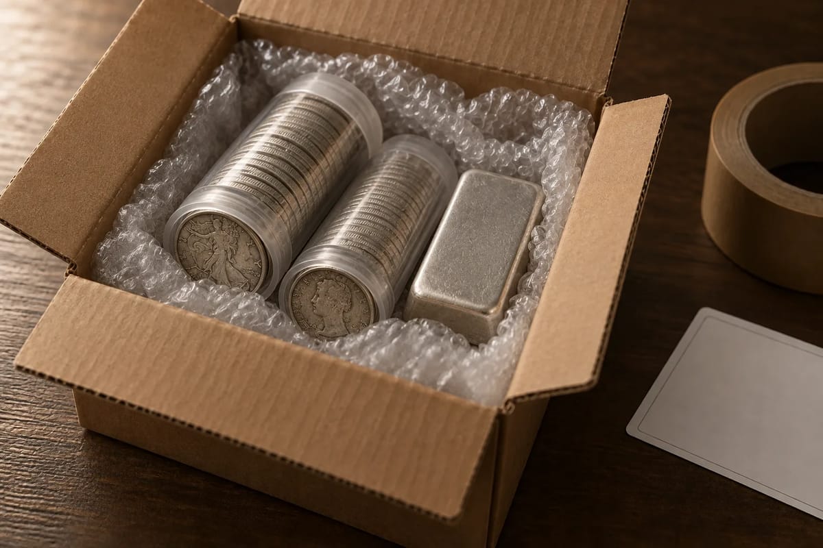 Silver packed securely for shipping