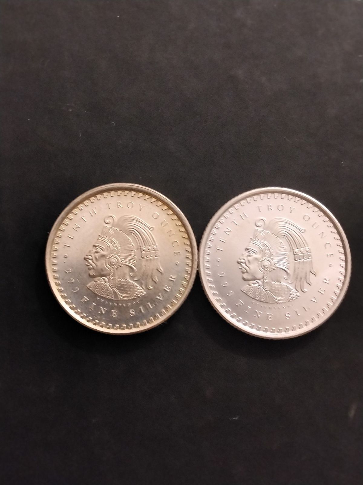 2 Silver 1/10thoz Aztec Calendar Fractional Rounds | PeerMetals