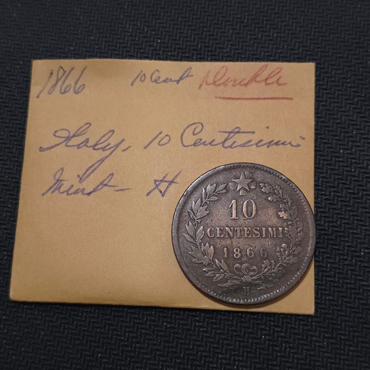 1866 H Italy 10 Centesimi Bronze Coin – Vittorio E | PeerMetals