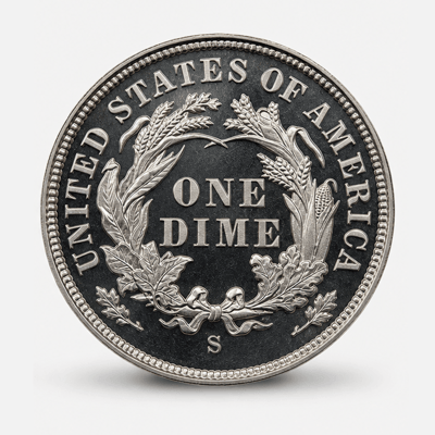 1894-S Branch Mint Proof Barber Dime reverse