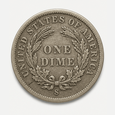 1896-S Barber Dime reverse