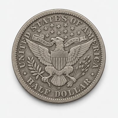 1892-O Micro O Barber Half Dollar reverse