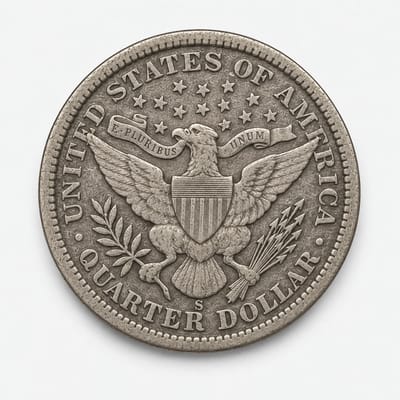1896-S Barber Quarter reverse