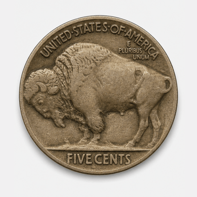 1913-S Line Type Buffalo Nickel reverse