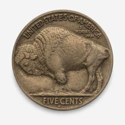1937-D 3-Legged Buffalo Nickel reverse