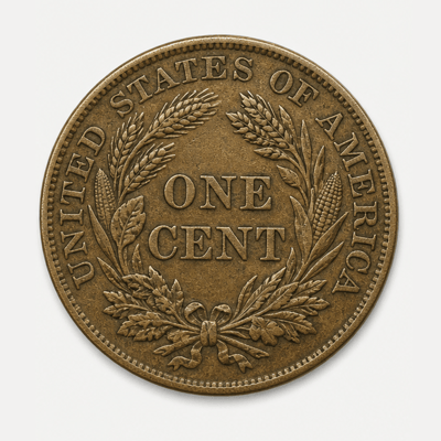 1857 Flying Eagle Cent reverse