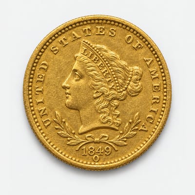 1849-O Open Wreath Gold Dollar reverse