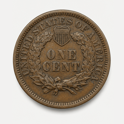 1864 Bronze Indian Head Penny reverse