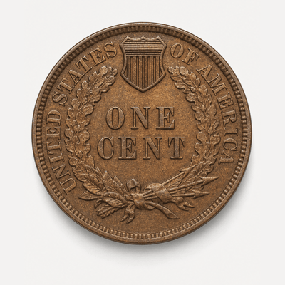 1909-S Indian Head Penny reverse