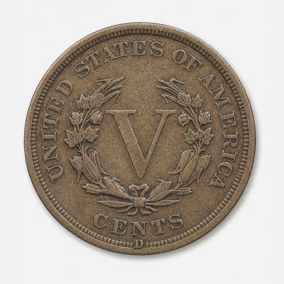 1912-D Liberty Head Nickel reverse