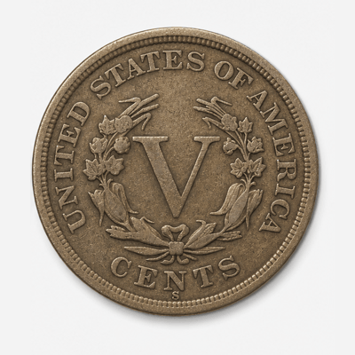 1912-S Liberty Head Nickel reverse