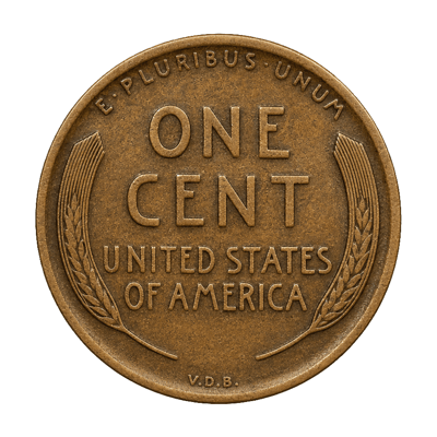 1909-S VDB Lincoln Wheat Penny reverse