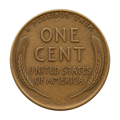 1922 No D / weak D Lincoln Wheat Penny reverse