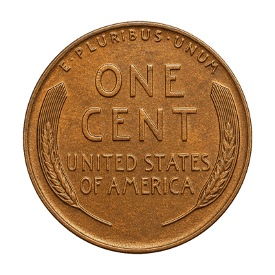 1943 Bronze/copper error Lincoln Wheat Penny reverse