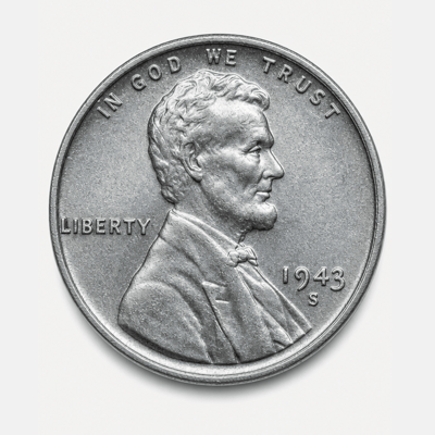 1943-P Steel cent