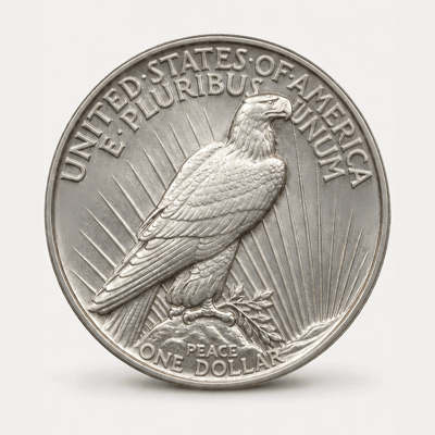 1921 High Relief Peace Dollar reverse