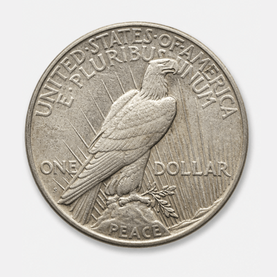1927-S Peace Dollar reverse