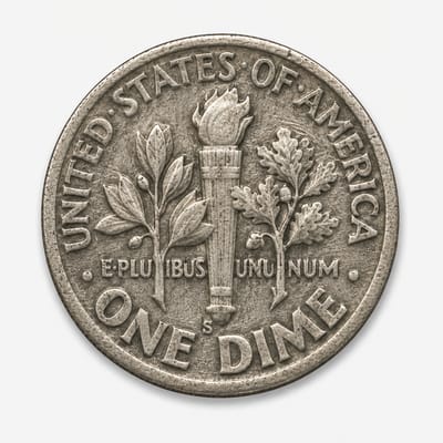 1949-S Roosevelt Dime reverse
