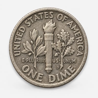 1964-P Roosevelt Dime reverse