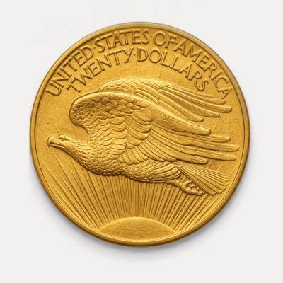1907 No Periods Saint-Gaudens Double Eagle reverse