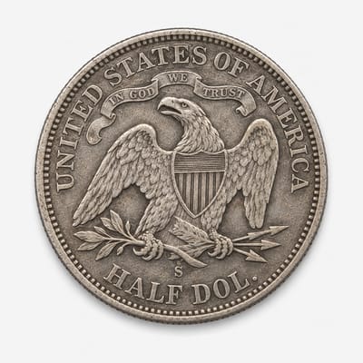 1839-P No Drapery From Elbow Seated Liberty Half Dollar reverse
