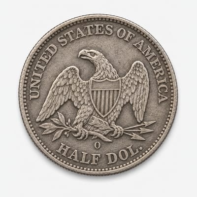 1857-O Seated Liberty Half Dollar reverse