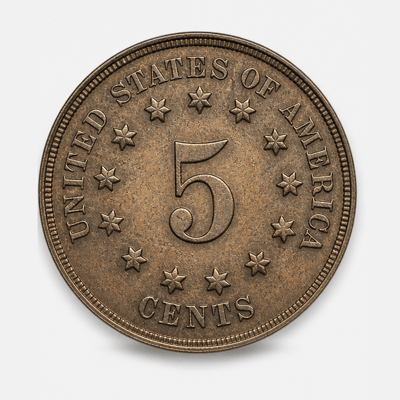 1877 Proof Only Shield Nickel reverse