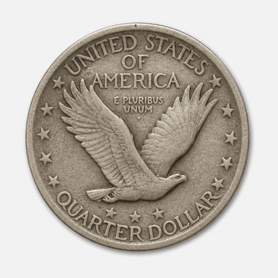 1918-S 8 Over 7 Overdate Standing Liberty Quarter reverse