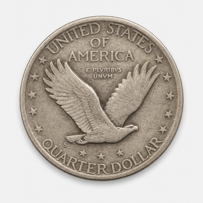 1927-S Standing Liberty Quarter reverse