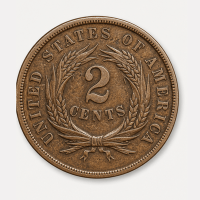 1864 Small Motto Two-Cent Piece reverse