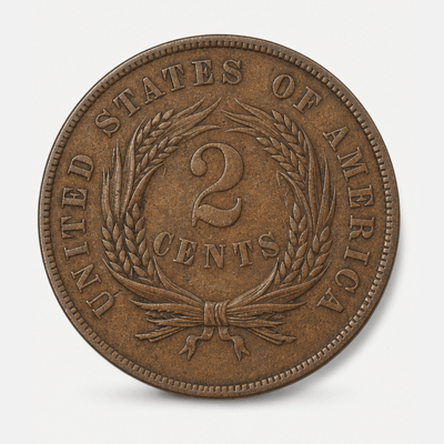 1865 Two-Cent Piece reverse
