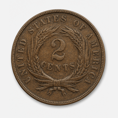 1871 Two-Cent Piece reverse