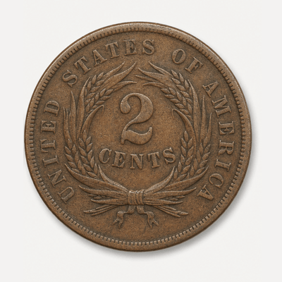 1872 Two-Cent Piece reverse