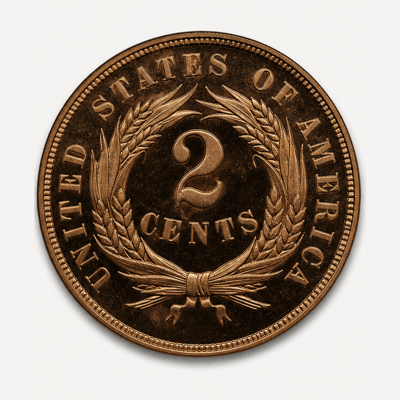 1873 Closed 3 Two-Cent Piece reverse