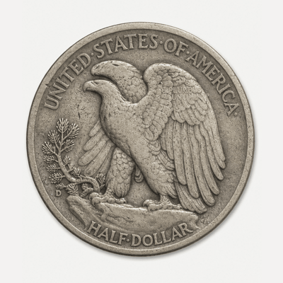 1921-D Walking Liberty Half Dollar reverse