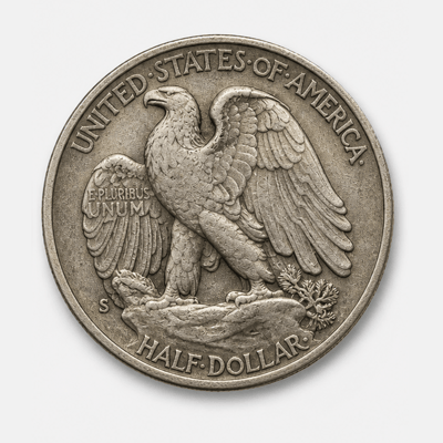 1921-S Walking Liberty Half Dollar reverse