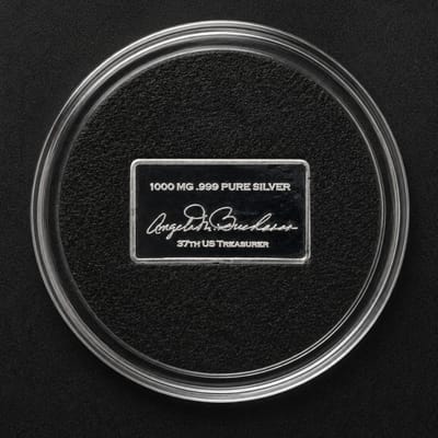 Angela Buchanan 37th U.S. Treasurer 1000 mg .999 Pure Silver Mini Bar