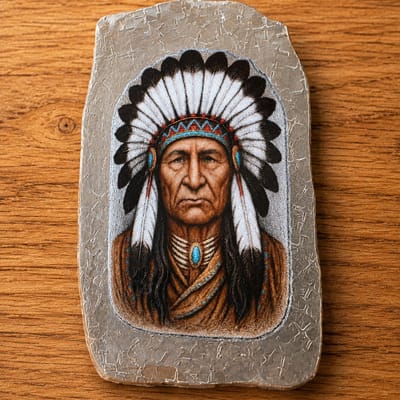 The Chief 1 oz .999 Fine Silver Art Bar FTB Limited Mintage 100 - additional view