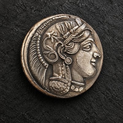 1 oz .999 Silver Athenian Owl Tetradrachm Tribute Round Hand Poured FTB