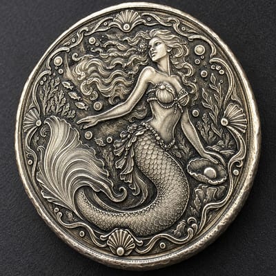 FTB Mermaid 2 Troy Oz Min .999 Silver 2.5D Ultra High Relief Limited 25