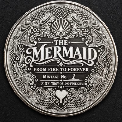 FTB Mermaid 2 Troy Oz Min .999 Silver 2.5D Ultra High Relief Limited 25 - additional view