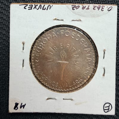 EUROPA (Federated States) 2-1/2 Europinos 1952HM Silver Toned BU Dwight D.Eisenhower - additional view
