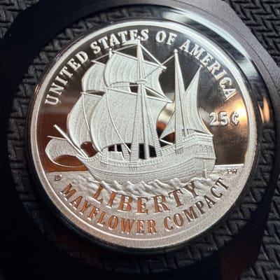 IN HAND 2026 S SILVER Proof Mayflower Compact SEMIQ 250 Quarter READY TO SHIP - additional view