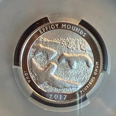 2017-S Effigy Mounds Quarter CAC MS69 Enhanced Uncirculated 25C - additional view