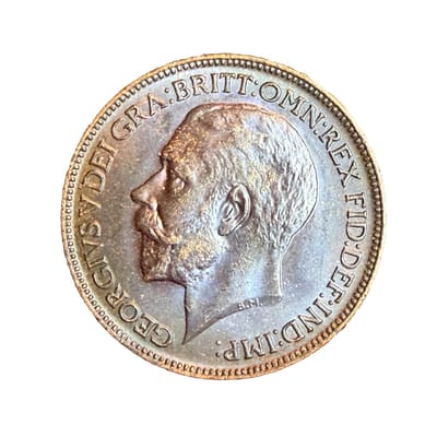 Uncirculated 1911 Great Britain Blackened At Mint Farthing BU George V MS