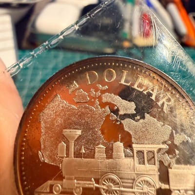 1981 Canada .500 | .375 ASW Silver Dollar | Train Engine & Map 00859 - additional view