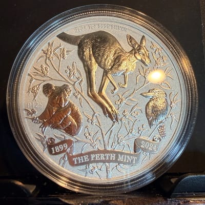 2024 1oz .9999 Silver Perth Mint's 125th Anniversary Reverse Proof Coin  Capsule