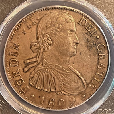 1809 MO TH MEXICO 8 REALES SILVER COIN PCGS AU58 SPAINISH COLONIAL SPAIN 00902
